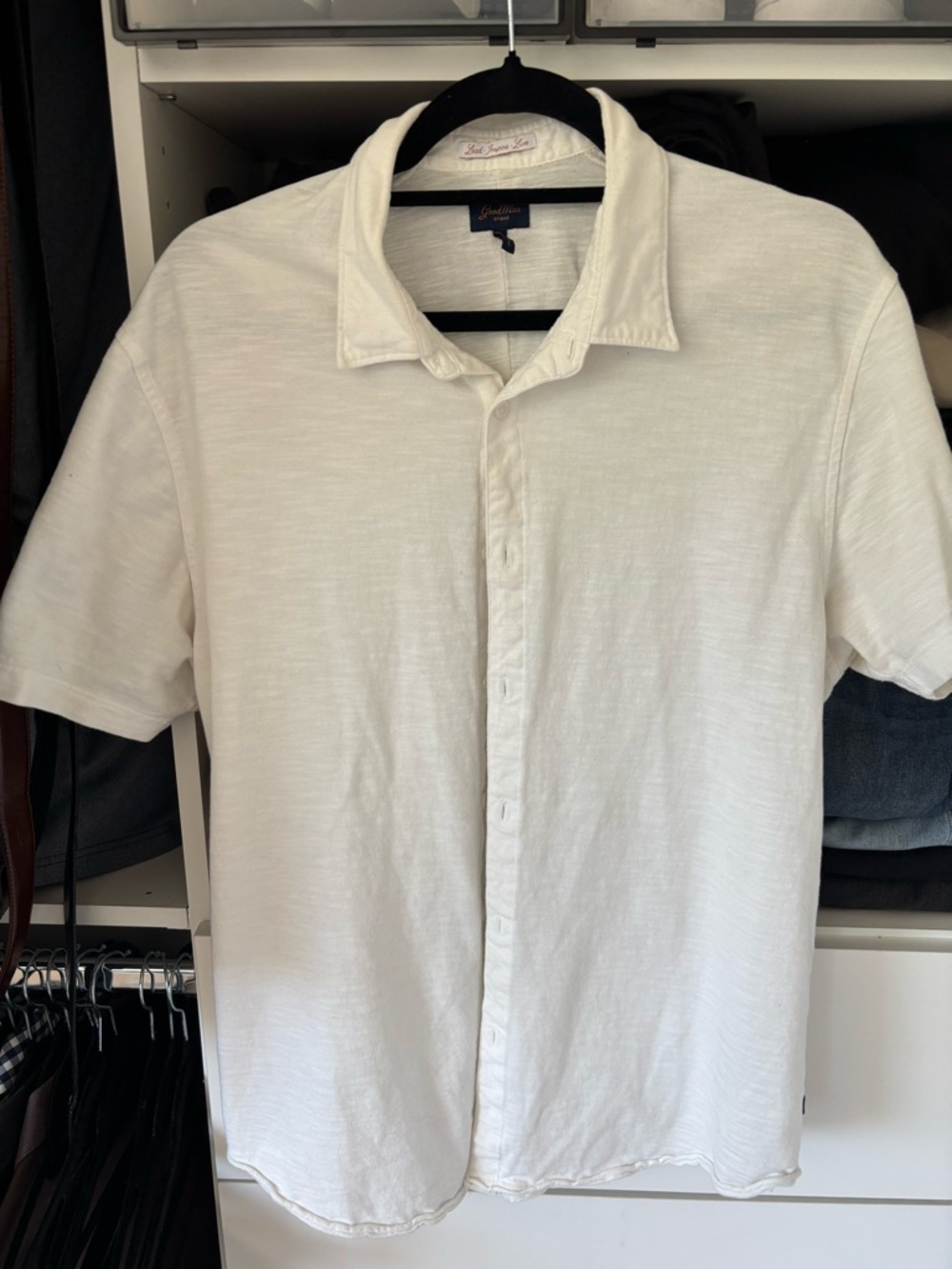 Goodman Brand Men's White Short-Sleeve Button-Up Shirt